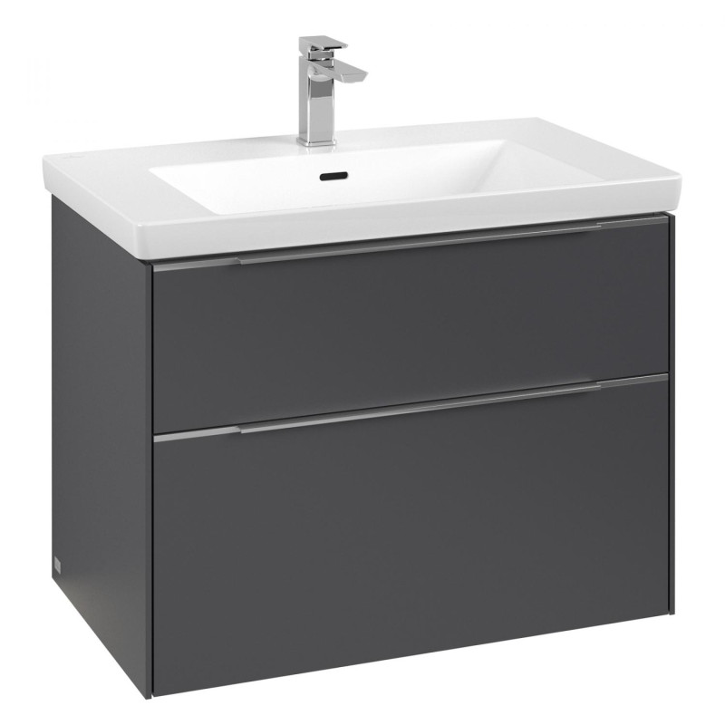 Тумба под раковину Villeroy & Boch Subway 3.0 77,2х57,6 см ДСП/алюминий графит C574L0VR