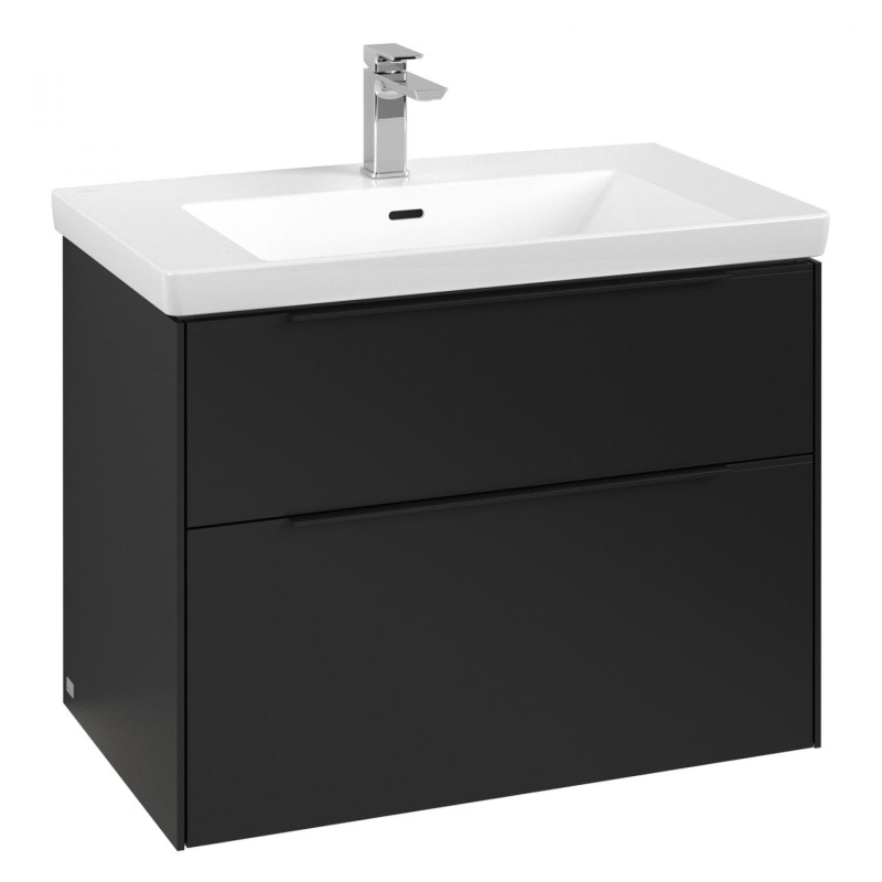 Тумба под раковину Villeroy & Boch Subway 3.0 77,2х57,6 см ДСП/алюминий черный вулкан/черный вулкан C574L1VL