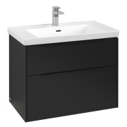 Тумба под раковину Villeroy & Boch Subway 3.0 77,2х57,6 см ДСП/алюминий черный вулкан/черный вулкан C574L1VL