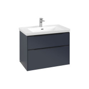 Тумба под раковину Villeroy & Boch Subway 3.0 77,2х57,6 см ДСП/алюминий морской синий/черный вулкан C574L1VQ