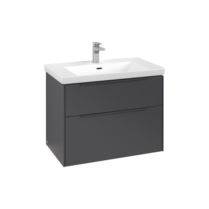 Тумба під раковину Villeroy & Boch Subway 3.0 77,2х57,6 см ДСП/алюміній графіт/монохром C574L2VR