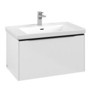 Тумба под раковину Villeroy & Boch Subway 3.0 77,2х42,9 см ДСП/алюминий белый бриллиант/черный вулкан C573L1VE