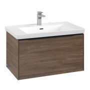 Тумба под раковину Villeroy & Boch Subway 3.0 77,2х42,9 см ДСП/алюминий дуб аризона/черный вулкан C573L1VH