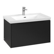 Тумба под раковину Villeroy & Boch Subway 3.0 77,2х42,9 см ДСП/алюминий черный вулкан/черный вулкан C573L1VL