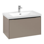 Тумба под раковину Villeroy & Boch Subway 3.0 77,2х42,9 см ДСП/алюминий тауп/черный вулкан C573L1VM