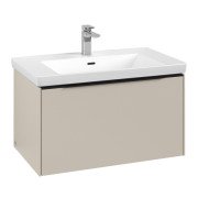 Тумба под раковину Villeroy & Boch Subway 3.0 77,2х42,9 см ДСП/алюминий серый кашемир/черный вулкан C573L1VN