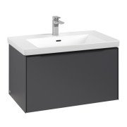 Тумба под раковину Villeroy & Boch Subway 3.0 77,2х42,9 см ДСП/алюминий графит/черный вулкан C573L1VR