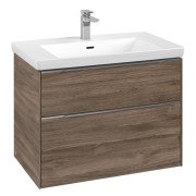 Тумба под раковину Villeroy & Boch Subway 3.0 77,2х57,6 см ДСП/алюминий дуб каменный C574L0RK