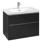 Тумба под раковину Villeroy & Boch Subway 3.0 77,2х57,6 см ДСП/алюминий черный вулкан  C574L0VL