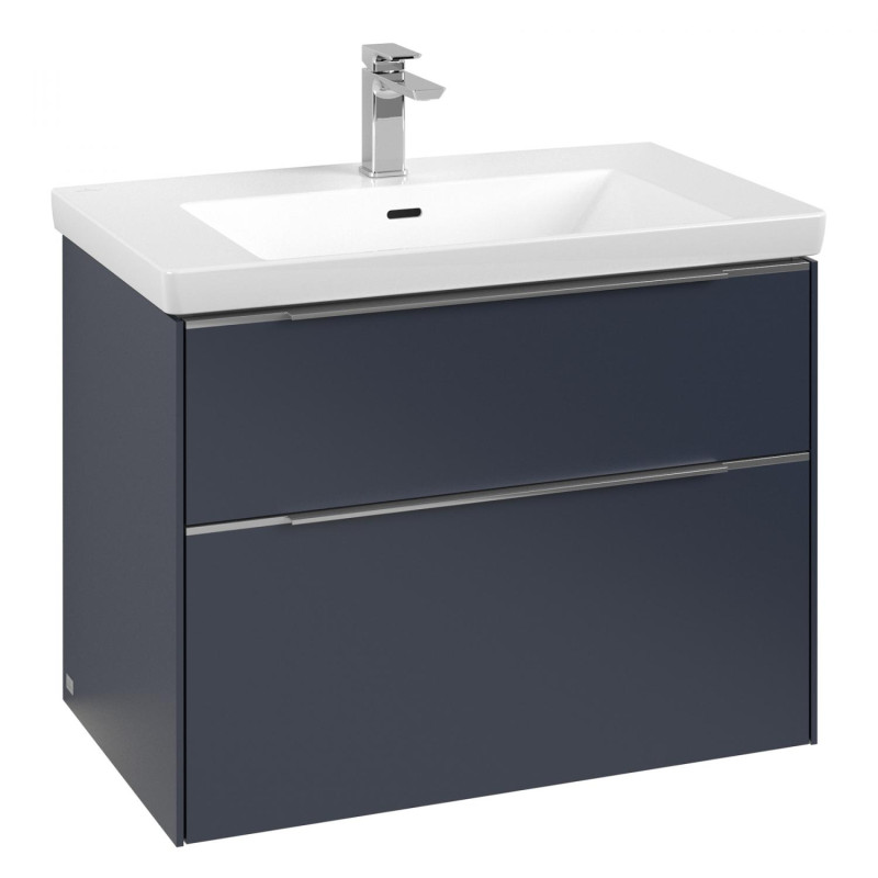 Тумба под раковину Villeroy & Boch Subway 3.0 77,2х57,6 см ДСП/алюминий морской синий C574L0VQ