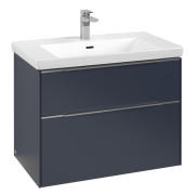 Тумба под раковину Villeroy & Boch Subway 3.0 77,2х57,6 см ДСП/алюминий морской синий C574L0VQ