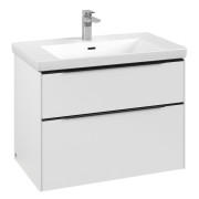 Тумба під раковину Villeroy & Boch Subway 3.0 77,2х57,6 см ДСП/алюміній чистий білий/чорний вулкан C574L1VF