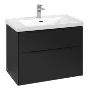 Тумба под раковину Villeroy & Boch Subway 3.0 77,2х57,6 см ДСП/алюминий черный вулкан/черный вулкан C574L1VL