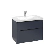 Тумба под раковину Villeroy & Boch Subway 3.0 77,2х57,6 см ДСП/алюминий морской синий/черный вулкан C574L1VQ