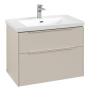 Тумба под раковину Villeroy & Boch Subway 3.0 77,2х57,6 см ДСП/алюминий серый кашемир/монохром C574L2VN