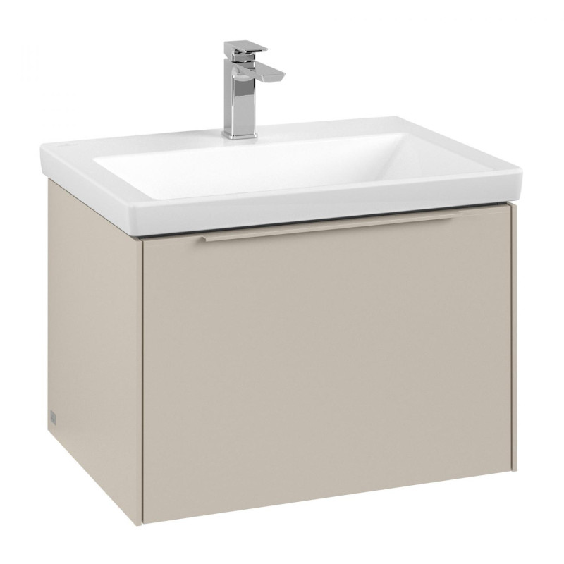 Тумба под раковину Villeroy & Boch Subway 3.0 62,2х42,9 см ДСП/алюминий серый кашемир/монохром C575L2VN