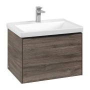 Тумба під раковину Villeroy & Boch Subway 3.0 62,2х42,9 см ДСП/алюміній дуб кам'яний/чорний вулкан C575L1RK