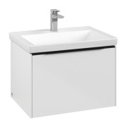 Тумба під раковину Villeroy & Boch Subway 3.0 62,2х42,9 см ДСП/алюміній білий діамант/чорний вулкан C575L1VE