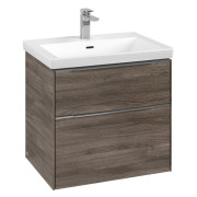 Тумба под раковину Villeroy & Boch Subway 3.0 62,2х57,6 см ДСП/алюминий дуб каменный C576L0RK