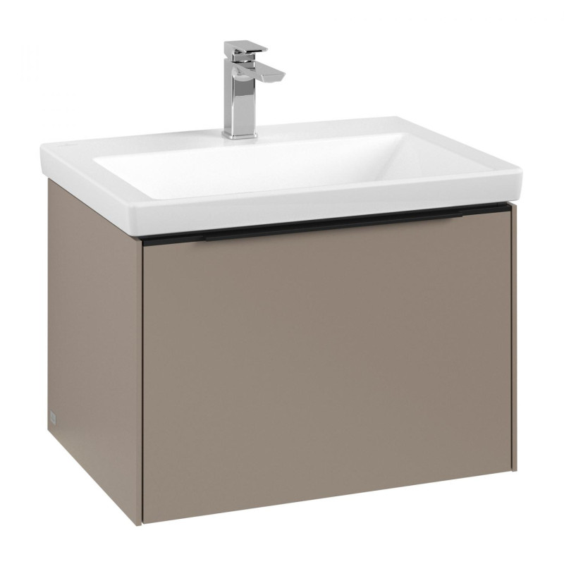 Тумба під раковину Villeroy & Boch Subway 3.0 62,2х42,9 см ДСП/алюміній тауп/чорний вулкан C575L1VM