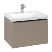 Тумба під раковину Villeroy & Boch Subway 3.0 62,2х42,9 см ДСП/алюміній тауп/чорний вулкан C575L1VM