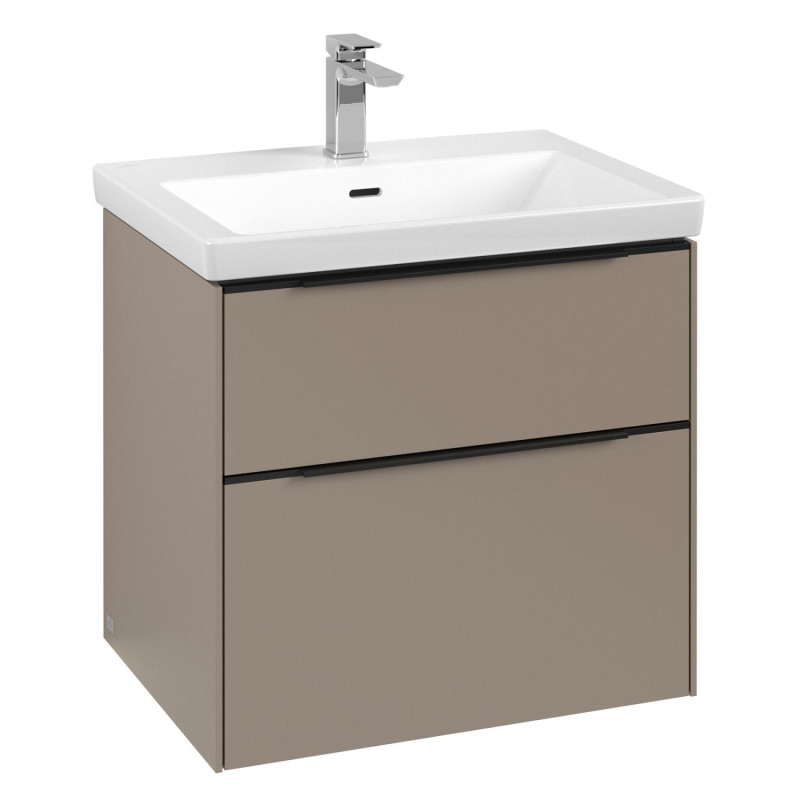 Тумба під раковину Villeroy & Boch Subway 3.0 62,2х57,6 см ДСП/алюміній тауп/чорний вулкан C576L1VM