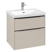 Тумба под раковину Villeroy & Boch Subway 3.0 62,2х57,6 см ДСП/алюминий серый кашемир/черный вулкан C576L1VN