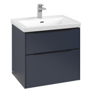 Тумба под раковину Villeroy & Boch Subway 3.0 62,2х57,6 см ДСП/алюминий морской синий/черный вулкан C576L1VQ