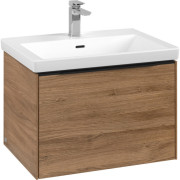 Тумба под раковину Villeroy & Boch Subway 3.0 62,2х42,9 см ДСП/алюминий дуб канзас/черный вулкан C575L1RH