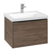 Тумба под раковину Villeroy & Boch Subway 3.0 62,2х42,9 см ДСП/алюминий дуб аризона/черный вулкан C575L1VH