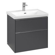 Тумба под раковину Villeroy & Boch Subway 3.0 62,2х57,6 см ДСП/алюминий графит C576L0VR