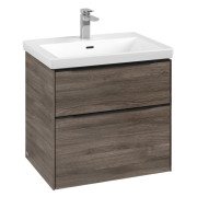 Тумба під раковину Villeroy & Boch Subway 3.0 62,2х57,6 см ДСП/алюміній дуб кам'яний/чорний вулкан C576L1RK