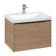 Тумба під раковину Villeroy & Boch Subway 3.0 62,2х42,9 см ДСП/алюміній дуб північний/чорний вулкан C575L1VJ