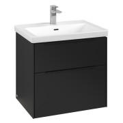 Тумба под раковину Villeroy & Boch Subway 3.0 62,2х57,6 см ДСП/алюминий черный вулкан/черный вулкан C576L1VL