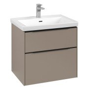 Тумба под раковину Villeroy & Boch Subway 3.0 62,2х57,6 см ДСП/алюминий тауп/черный вулкан C576L1VM