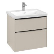 Тумба под раковину Villeroy & Boch Subway 3.0 62,2х57,6 см ДСП/алюминий серый кашемир/черный вулкан C576L1VN