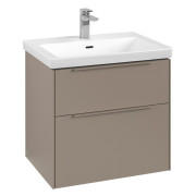 Тумба под раковину Villeroy & Boch Subway 3.0 62,2х57,6 см ДСП/алюминий тауп/монохром C576L2VM