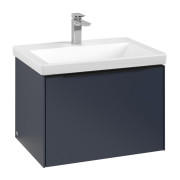Тумба под раковину Villeroy & Boch Subway 3.0 62,2х42,9 см ДСП/алюминий морской синий/черный вулкан C575L1VQ
