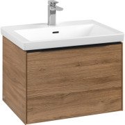 Тумба під раковину Villeroy & Boch Subway 3.0 62,2х42,9 см ДСП/алюміній дуб канзас/чорний вулкан C575L1RH