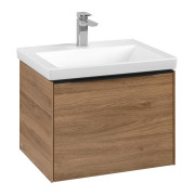 Тумба под раковину Villeroy & Boch Subway 3.0 57,2х42,9 см ДСП/алюминий дуб канзас/черный вулкан C577L1RH