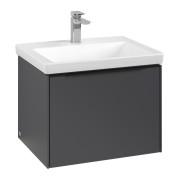 Тумба под раковину Villeroy & Boch Subway 3.0 57,2х42,9 см ДСП/алюминий графит/черный вулкан C577L1VR