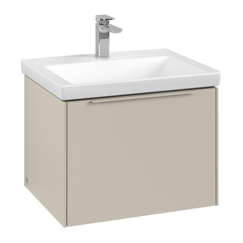 Тумба под раковину Villeroy & Boch Subway 3.0 57,2х42,9 см ДСП/алюминий серый кашемир/монохром C577L2VN