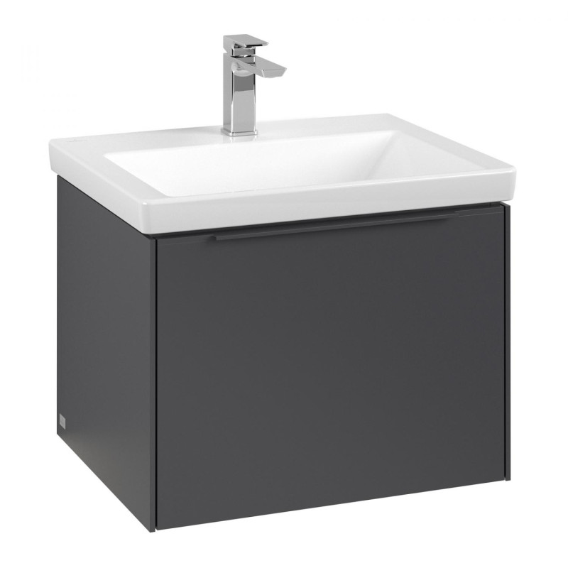 Тумба под раковину Villeroy & Boch Subway 3.0 57,2х42,9 см ДСП/алюминий графит/монохром C577L2VR
