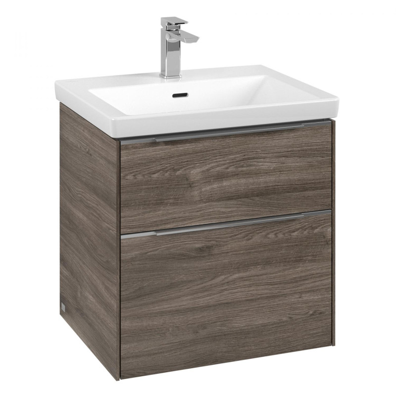 Тумба под раковину Villeroy & Boch Subway 3.0 57,2х57,6 см ДСП/алюминий дуб каменный C578L0RK