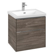 Тумба под раковину Villeroy & Boch Subway 3.0 57,2х57,6 см ДСП/алюминий дуб каменный C578L0RK