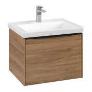 Тумба під раковину Villeroy & Boch Subway 3.0 57,2х42,9 см ДСП/алюміній дуб канзас/чорний вулкан C577L1RH