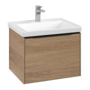 Тумба під раковину Villeroy & Boch Subway 3.0 57,2х42,9 см ДСП/алюміній дуб північний/чорний вулкан C577L1VJ