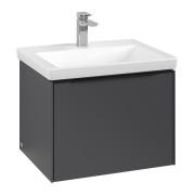 Тумба под раковину Villeroy & Boch Subway 3.0 57,2х42,9 см ДСП/алюминий графит/черный вулкан C577L1VR