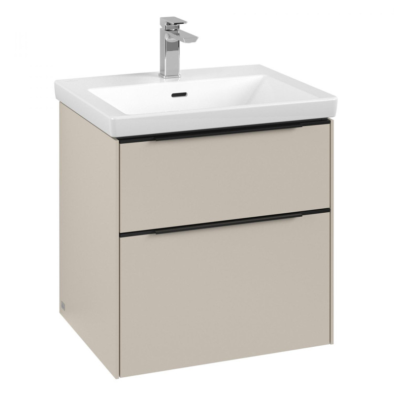 Тумба под раковину Villeroy & Boch Subway 3.0 57,2х57,6 см ДСП/алюминий серый кашемир/черный вулкан C578L1VN