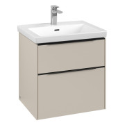 Тумба под раковину Villeroy & Boch Subway 3.0 57,2х57,6 см ДСП/алюминий серый кашемир/черный вулкан C578L1VN